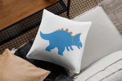 Blue Triceratops Dinosaur Embroidery Design Product Image 2