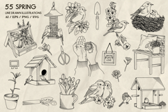 Spring Garden Line Art Collection Svg Png Eps Product Image 2