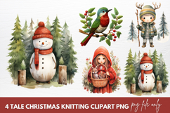 Tale Christmas Knitting Sublimation Clipart PNG Product Image 1