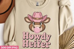 Howdy Heifer PNG, Pink Western Sublimation PNG Product Image 3