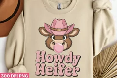 Howdy Heifer PNG, Pink Western Sublimation PNG Product Image 3