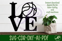 Love Basketball word wall art sign, SVG file. vector Product Image 2
