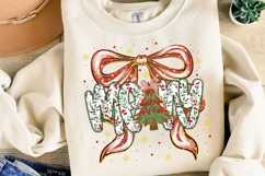 Merry Christmas Bow Sublimation, Christmas Png Product Image 3