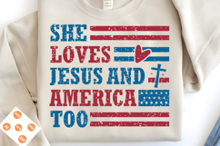She Loves Jesus And America Too SVG, 4th of July SVG Design Product Image 1