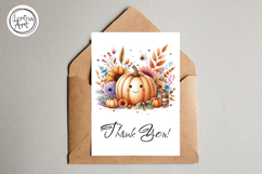 Thanksgiving Card. Printable cards. Cute Pumpkin Product Image 3