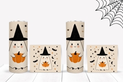 Doodle Halloween Tumbler, Halloween Ghost Tumbler Wrap Product Image 2