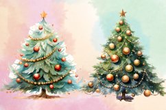 Watercolor Christmas tree clipart Bundle, Christmas PNg Product Image 3