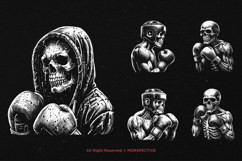 10 Bundle Dark Art Boxing Skull Fighter Champion MMA Sport Product Image 3