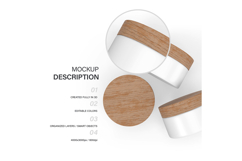 Plastic Jars With Wooden Lids - PSD Mockup Product Image 2