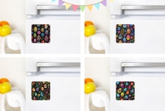 Easter Magnet Template, Floral Print, Easter Eggs Magnet PNG Product Image 2