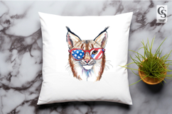 Patriotic Lynx Sunglasses Clipart PNG Product Image 2
