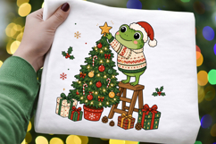 Cute Christmas Frog PNG Clipart, Frog Decorating Christmas Product Image 2