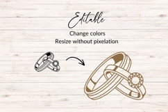 Gemstone Wedding Rings SVG Product Image 2