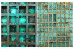 Blue, Turquoise, Grunge, Metal, Mixed Media, Junk Journal Product Image 2