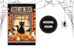 Trick Or Treat Garden Flag, Cartoon Halloween Garden Flag Product Image 2