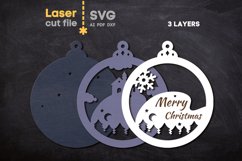 Merry Christmas Tree Toy SVG laser cut file for Glowforge Product Image 3