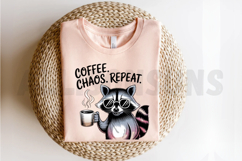 Cool Raccoon With Sunglasses Drinking Coffee Design Product Image 2