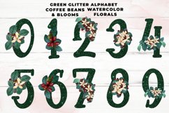 Green Glitter Coffee Floral Alphabet Product Image 2