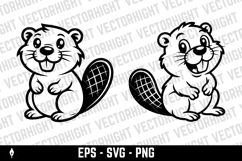 Cute happy smiling beaver mascot Product Image 2