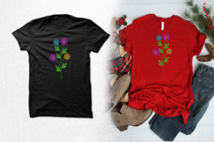 Colorful Wild Daisy Floral Branch Embroidery Design Product Image 2