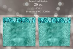 Emerald Roses Glitter Seamless Tumbler Sublimation Wrap Product Image 2