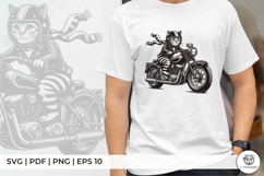 Cool Cat Rider on Classic Motorcycle Product Image 2