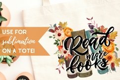 Autumn Book Stacks with Flowers Sublimation Reading Clipart Product Image 2