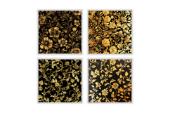 Gold Floral Digital Paper Pattern Product Image 2