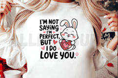 Cute Bunny Holding Hearts With I Love You Valentine Message Product Image 2