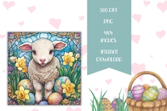 Stained Glass Lamb Sublimation, Easter Lamb Coaster Product Image 2