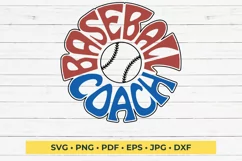 Baseball coach SVG cut file Typography design Product Image 1