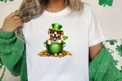 St Patricks Day Dog with Gold Coin Clipart, St Patricks Day Product Image 2