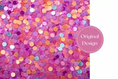 Pink Confetti Tumbler Wrap Design, Glitter Tumbler Design Product Image 2