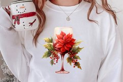 Christmas Wine Cup Sublimation Clipart Product Image 2