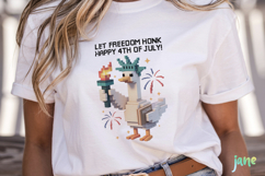 Blocky-Style 4th of July Goose PNG Product Image 2