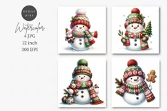 Snowman JPG, Snowman digital paper, Digital paper, JPG Product Image 1