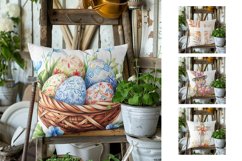 Easter Pillowcase Sublimation, Easter Cross Pillow Template Product Image 2