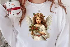 Christmas Black Angel Clipart, Christmas Angel Clipart Product Image 2