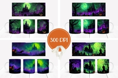 Neon Halloween Mug Designs, Spooky Mug Sublimation Product Image 2