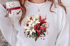 Christmas Flowers Watercolor Clipart, Christmas PNG Product Image 2
