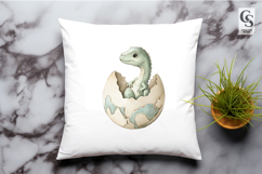 Baby Dinosaur Egg Watercolor Clipart Sublimation PNG Product Image 3
