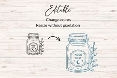 Hand Drawn Moon Dust Jar SVG - Halloween SVG Product Image 2