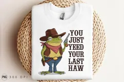 Cartoon Frog Cowboy With Gun Sublimation PNG Product Image 3
