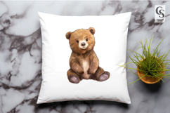 Cute Brown Teddy Bear Watercolor Clipart Sublimation PNG Product Image 2
