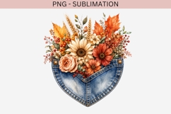Autumn denim pocket png design for T-shirts Product Image 4