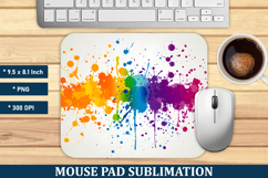 Colorful Paint Splatter Mouse Pad | Mouse Pad Sublimation Product Image 1