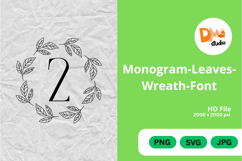 Monogram Leaves Wreath Font Product Image 1