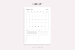 2026 Monthly Planner, Printable &amp; Fillable, A4/Letter Size Product Image 2