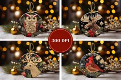 Christmas Round Ornament, Embroidery Christmas Designs Product Image 2