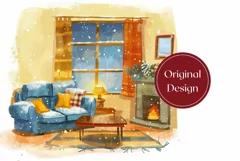 Christmas Tumbler Wrap, Christmas Fireplace Tumbler Design Product Image 2